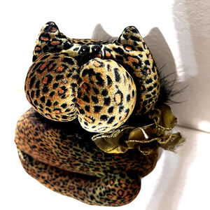 Snickerdoodles Leopard Print Plush Cat Stuffed Animal Pillow Kitty 12"